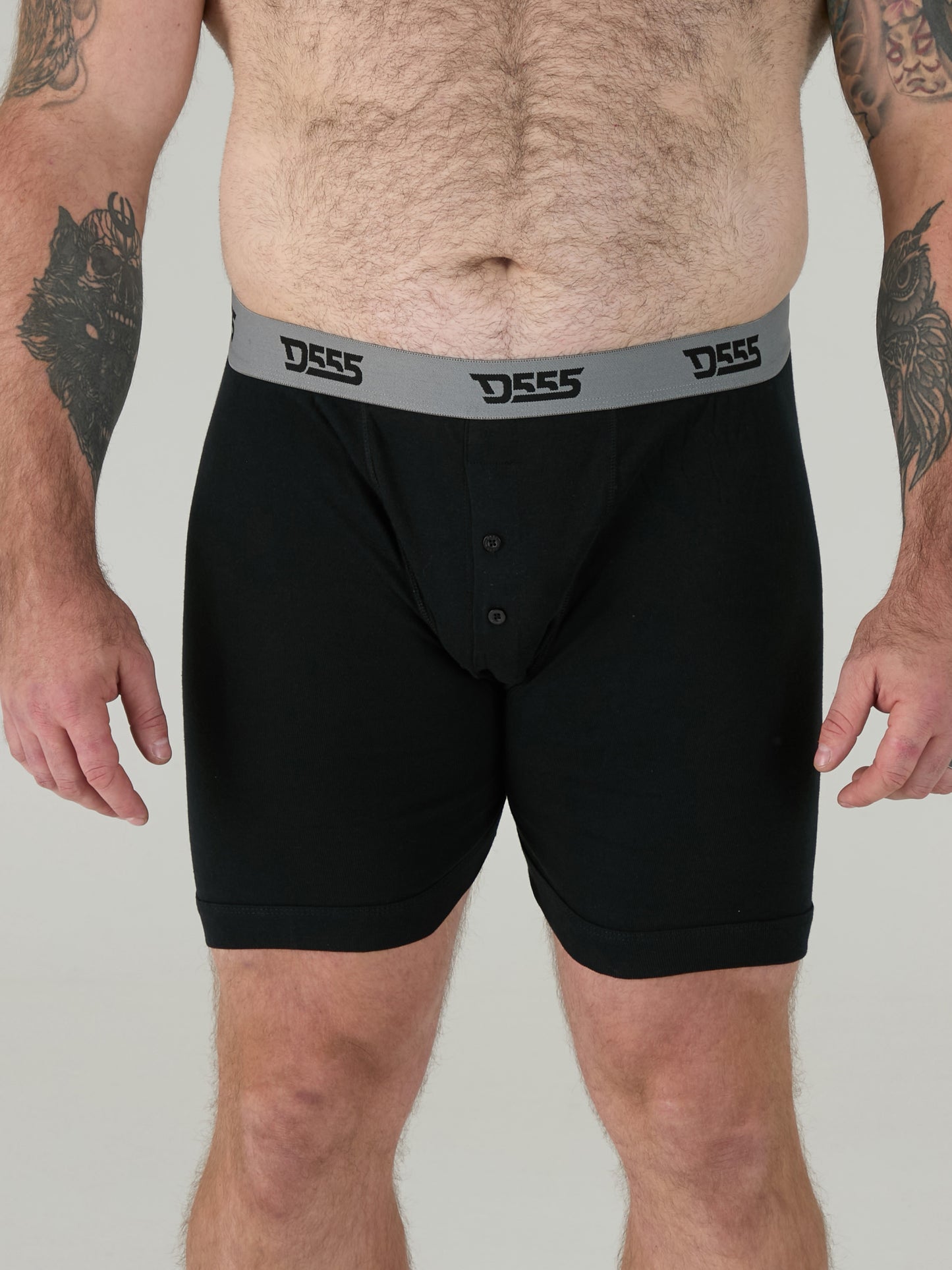 DRIVER 1 -D555 Black/Grey/Navy Pack Of 3 Cotton Boxer Short
