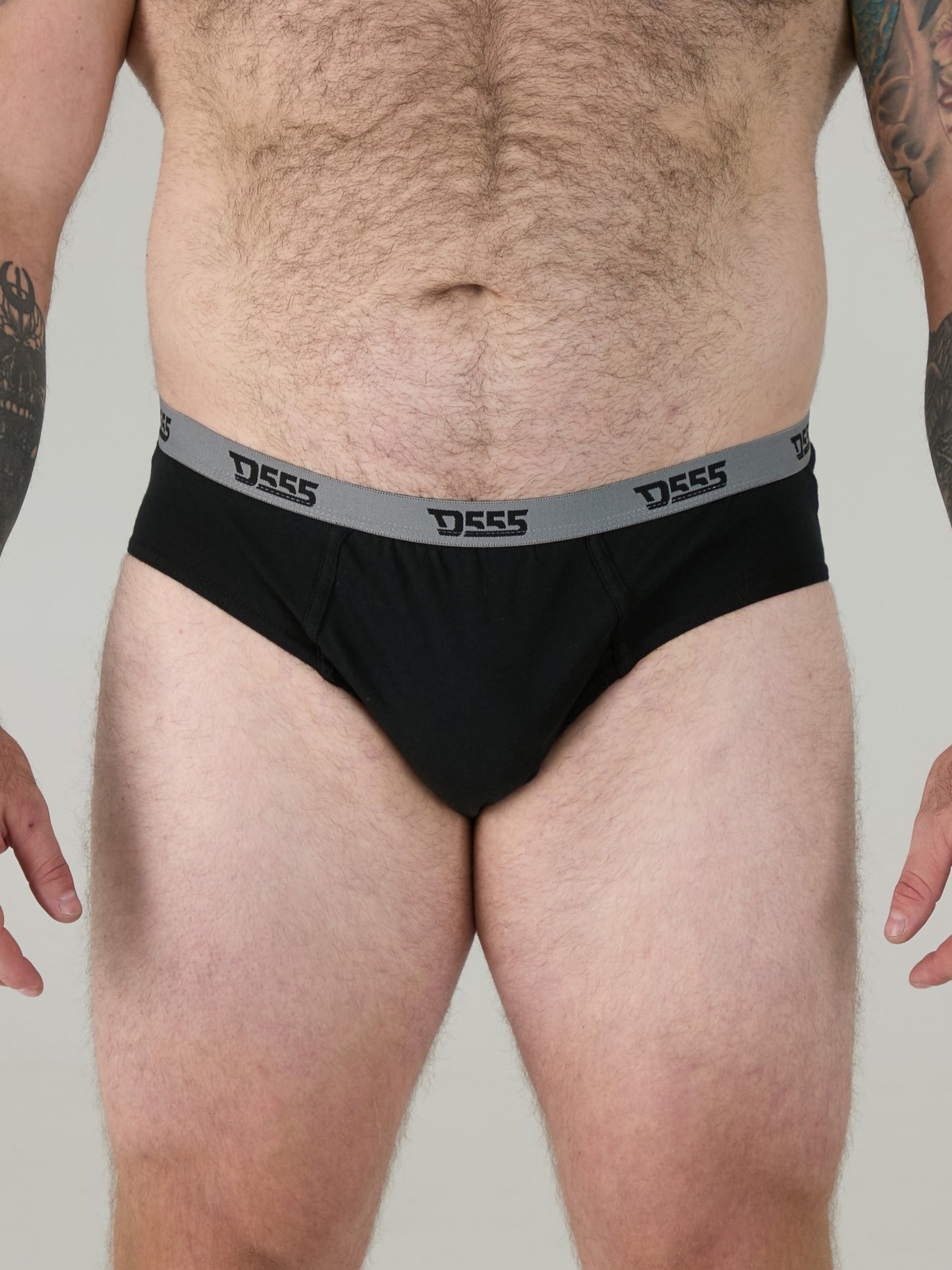 BRIEF -D555 Black/Grey/Navy Pack Of 3 Cotton Brief
