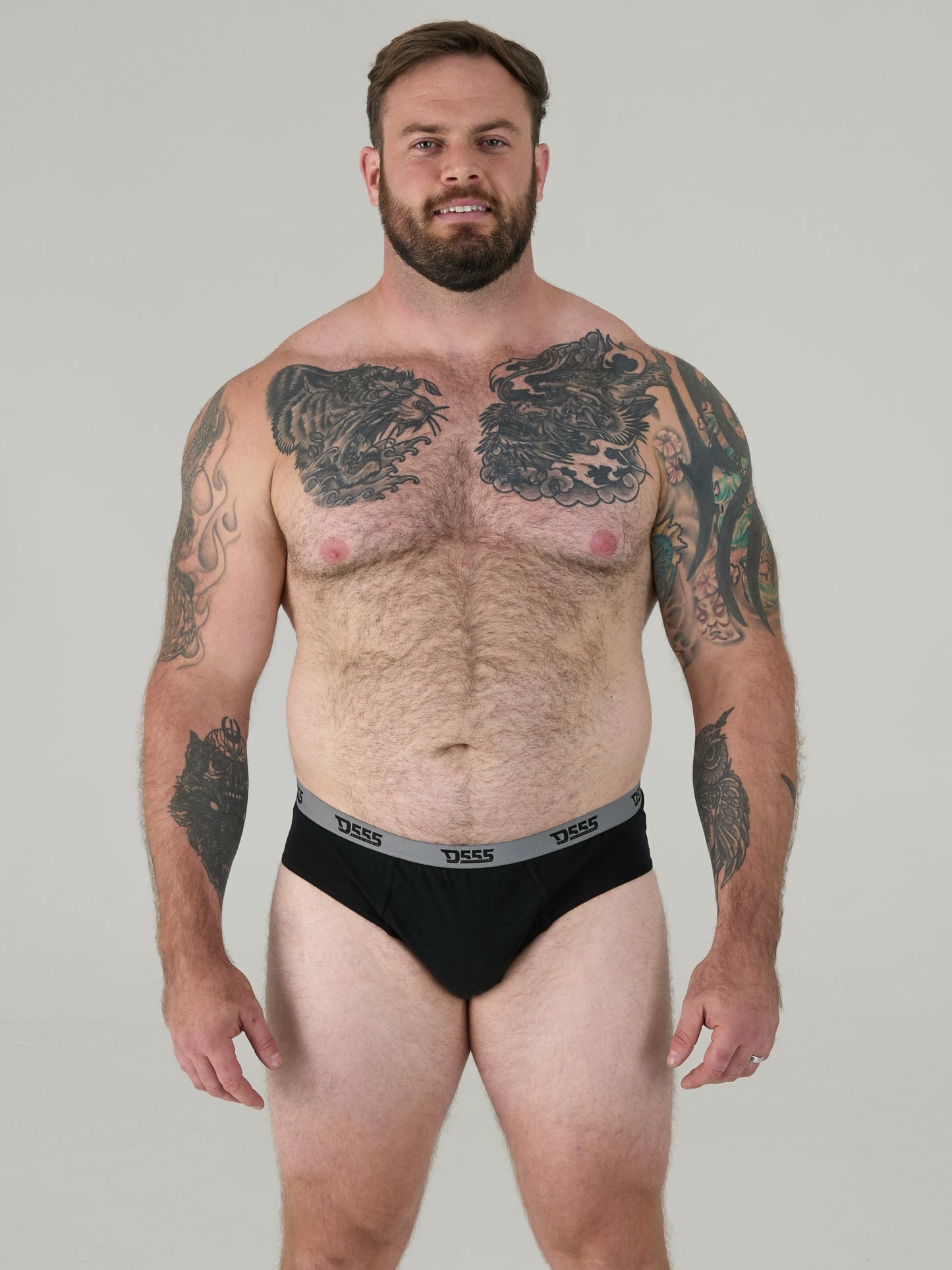 BRIEF -D555 Black/Grey/Navy Pack Of 3 Cotton Brief