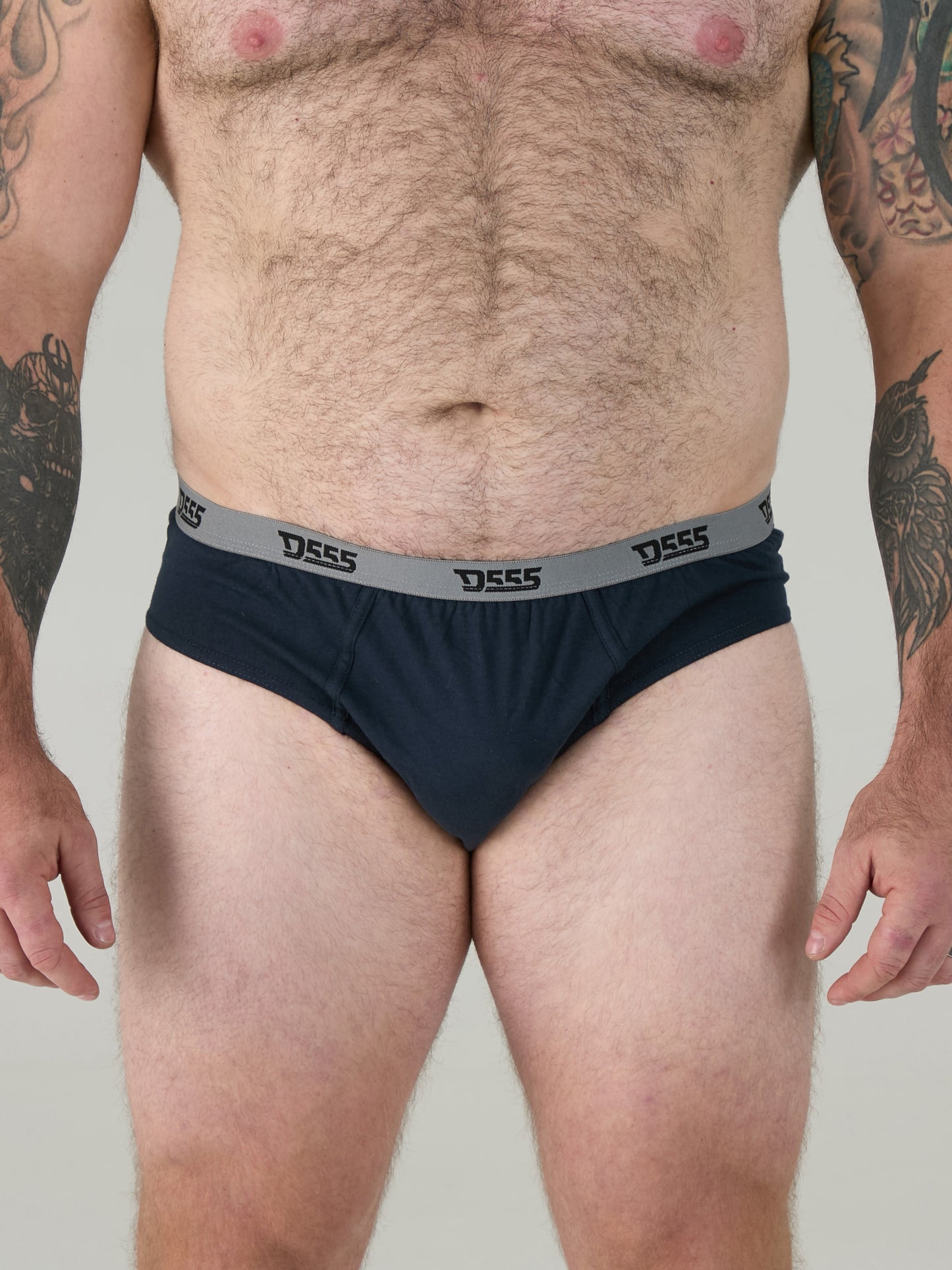 BRIEF -D555 Black/Grey/Navy Pack Of 3 Cotton Brief