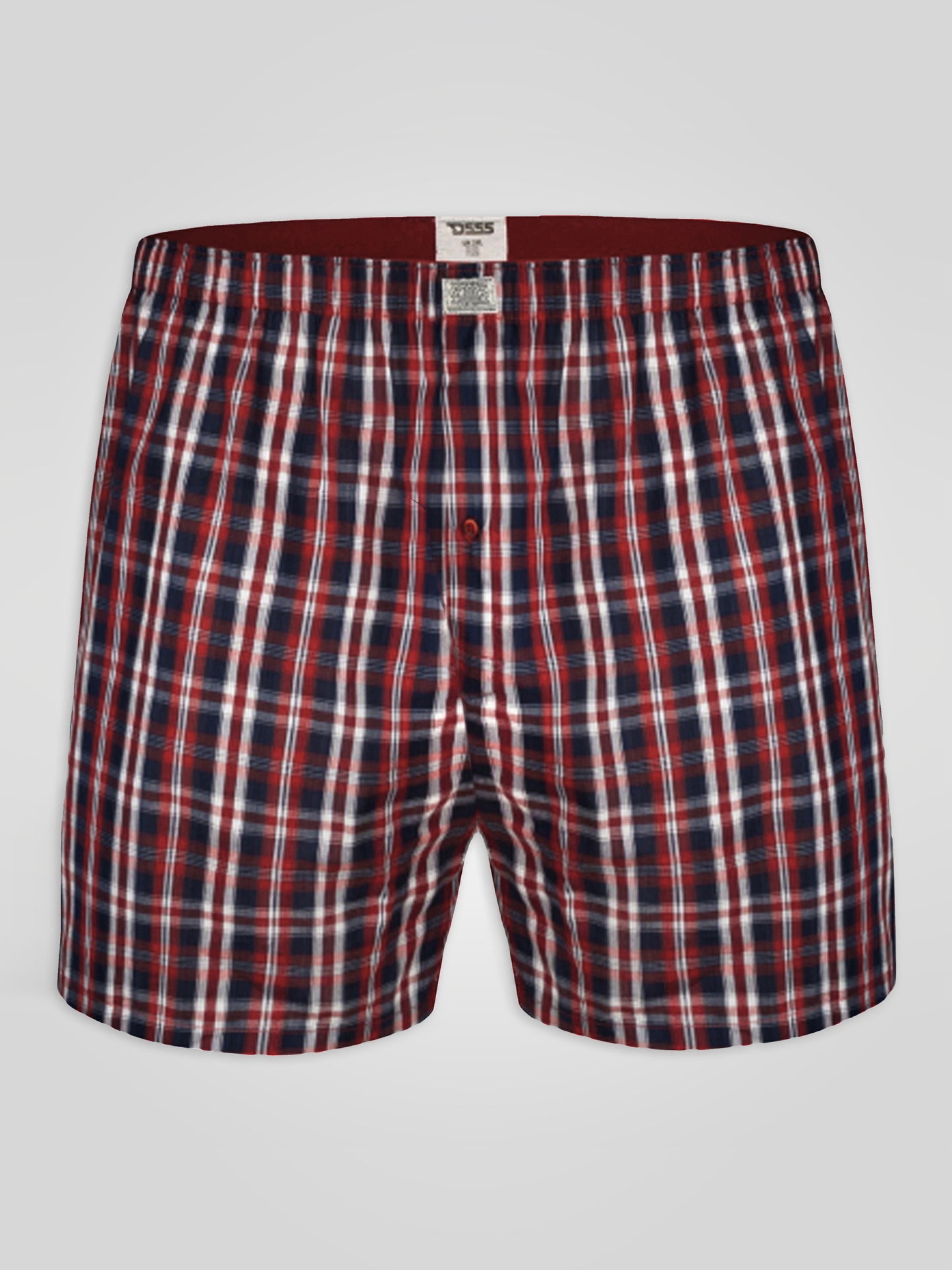 PLAID -D555 Navy/Red Pack Of 2 Woven Boxer Shorts