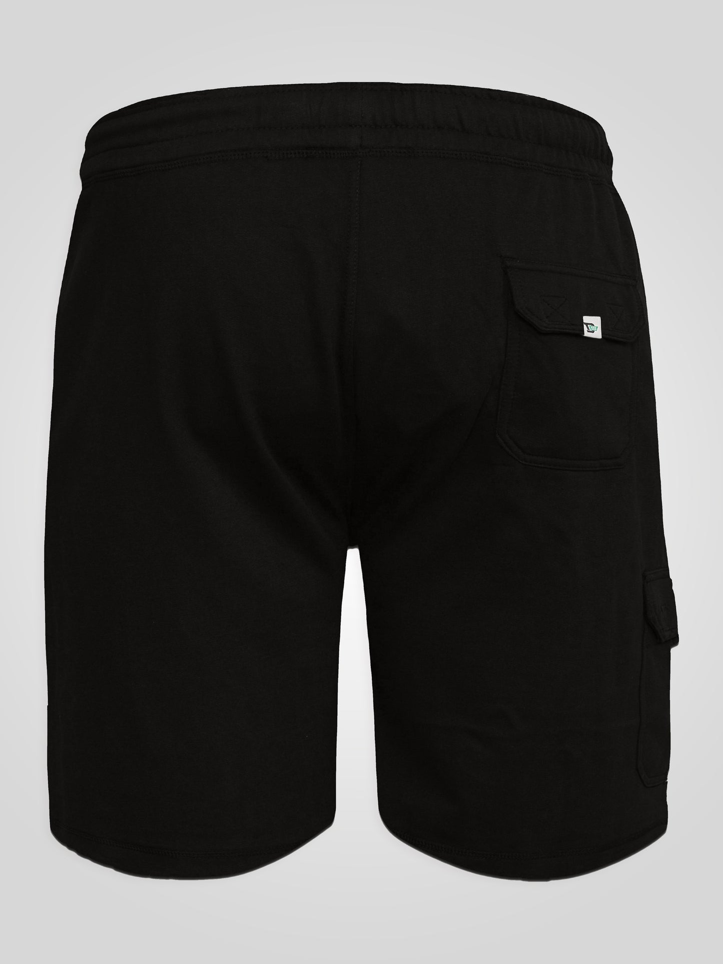 JOHN -D555 Black Lightweight Fleece Cotton Cargo Shorts with Zipper Pockets