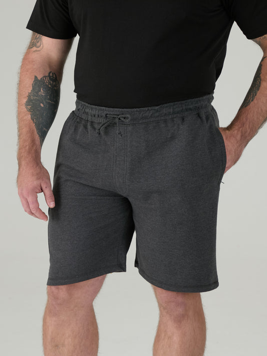 JOHN -D555 Grey Lightweight Fleece Cotton Cargo Shorts with Zipper Pockets