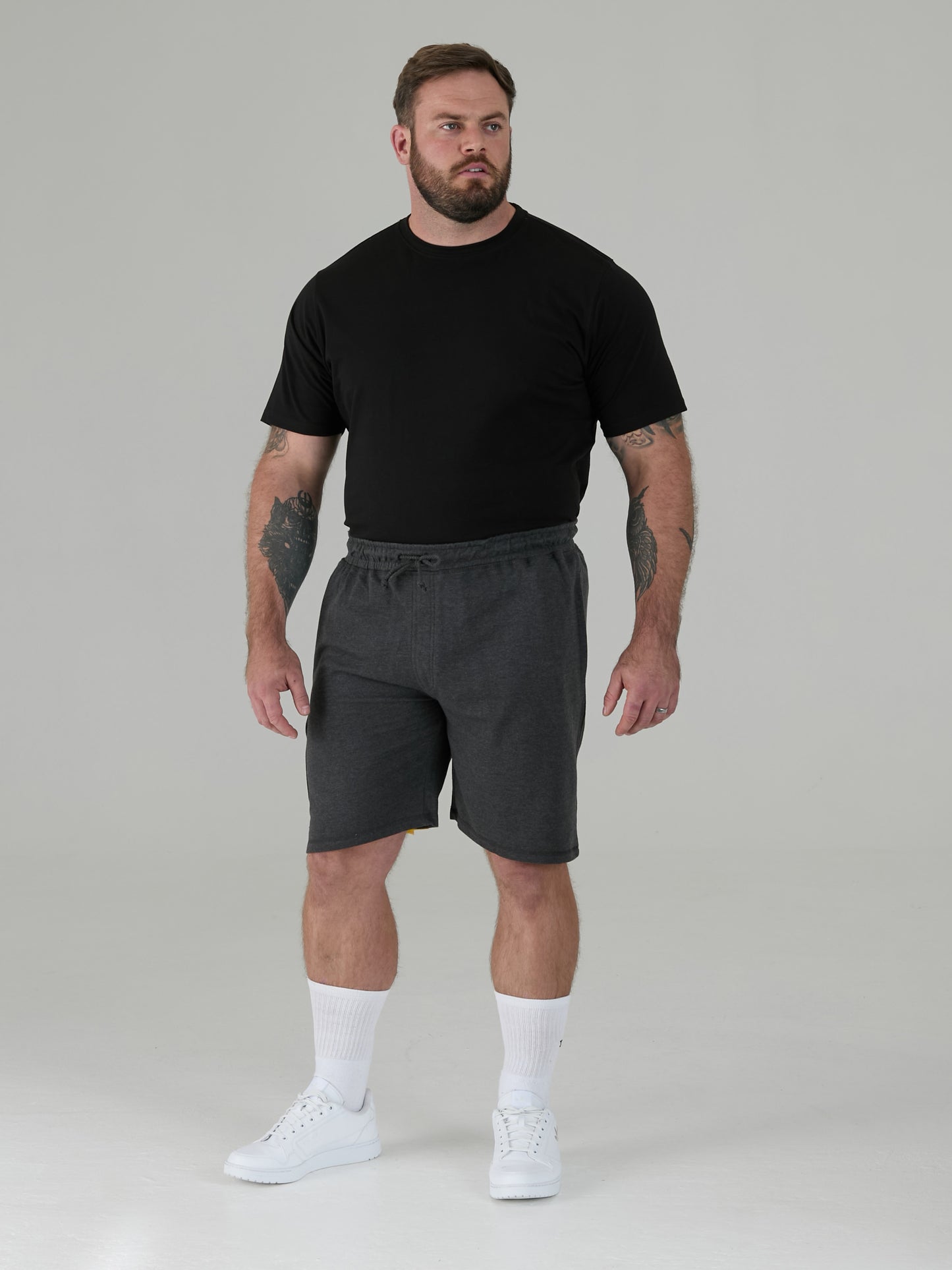 JOHN -D555 Grey Lightweight Fleece Cotton Cargo Shorts with Zipper Pockets