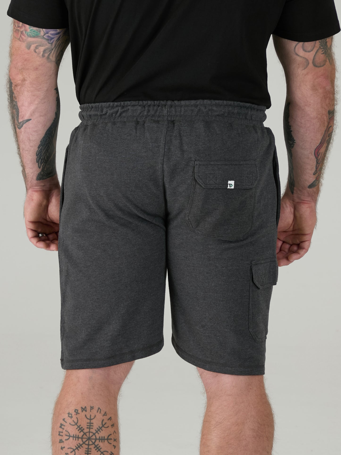 JOHN -D555 Grey Lightweight Fleece Cotton Cargo Shorts with Zipper Pockets