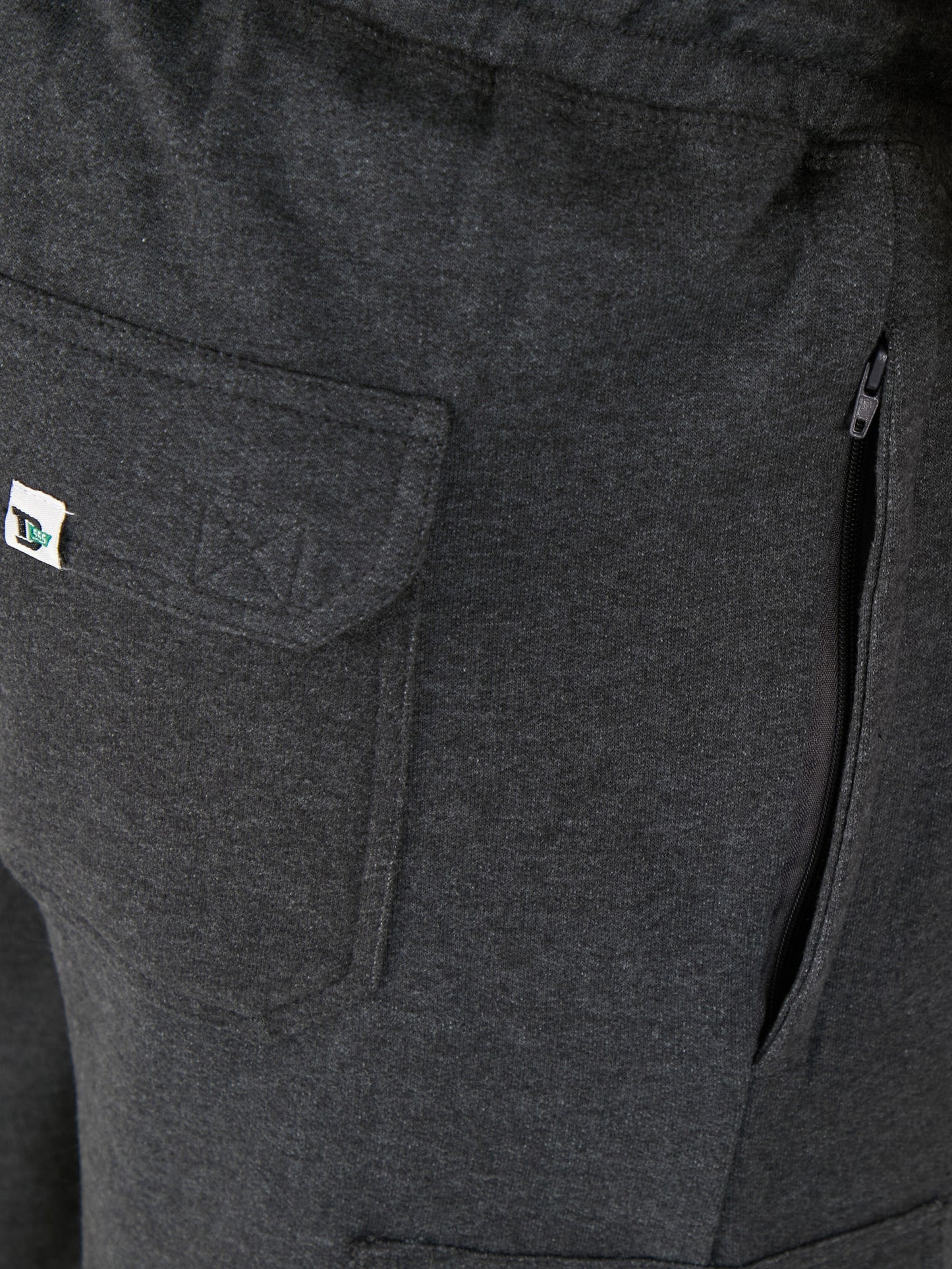 JOHN -D555 Grey Lightweight Fleece Cotton Cargo Shorts with Zipper Pockets