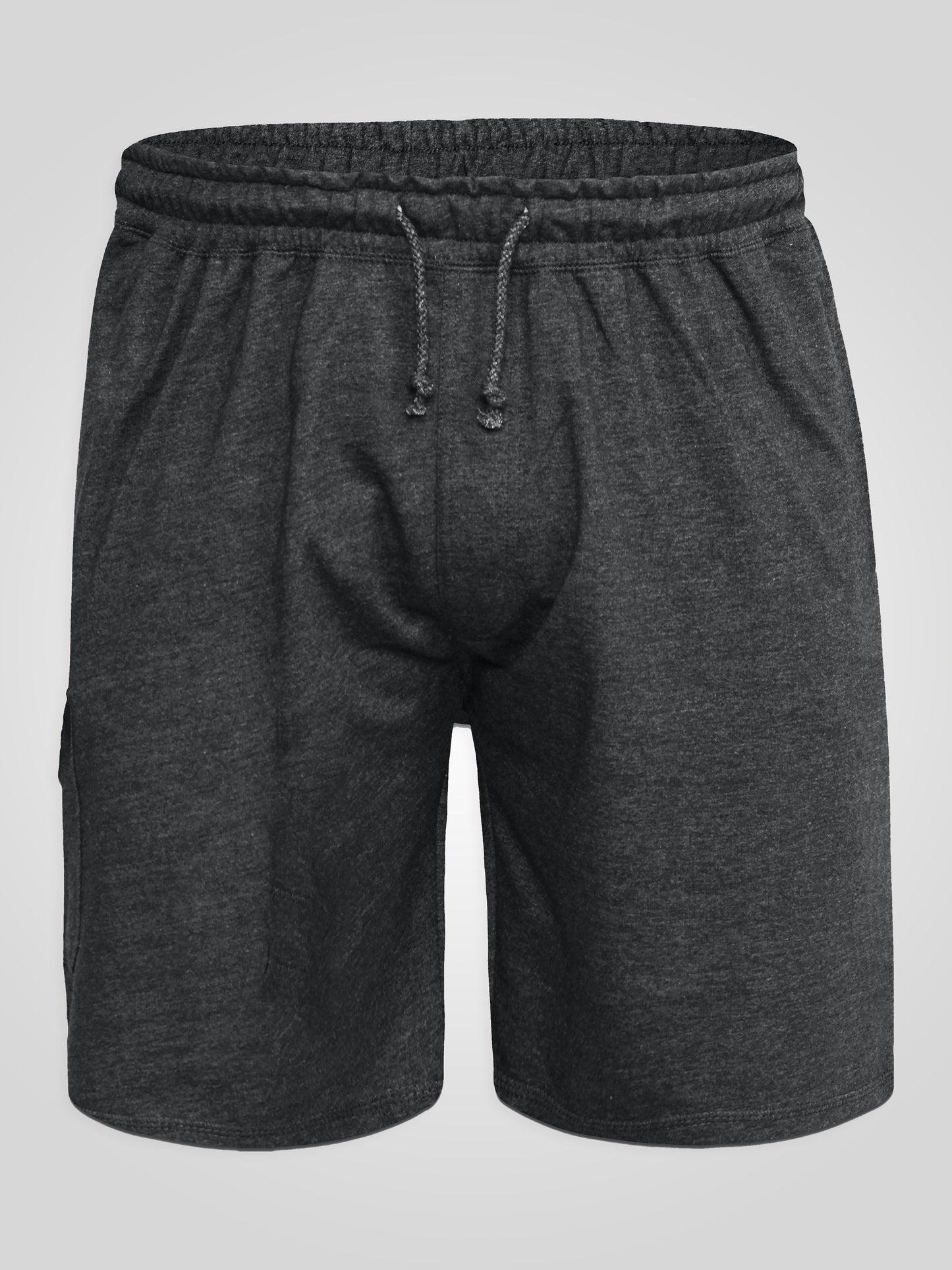 JOHN -D555 Grey Lightweight Fleece Cotton Cargo Shorts with Zipper Pockets