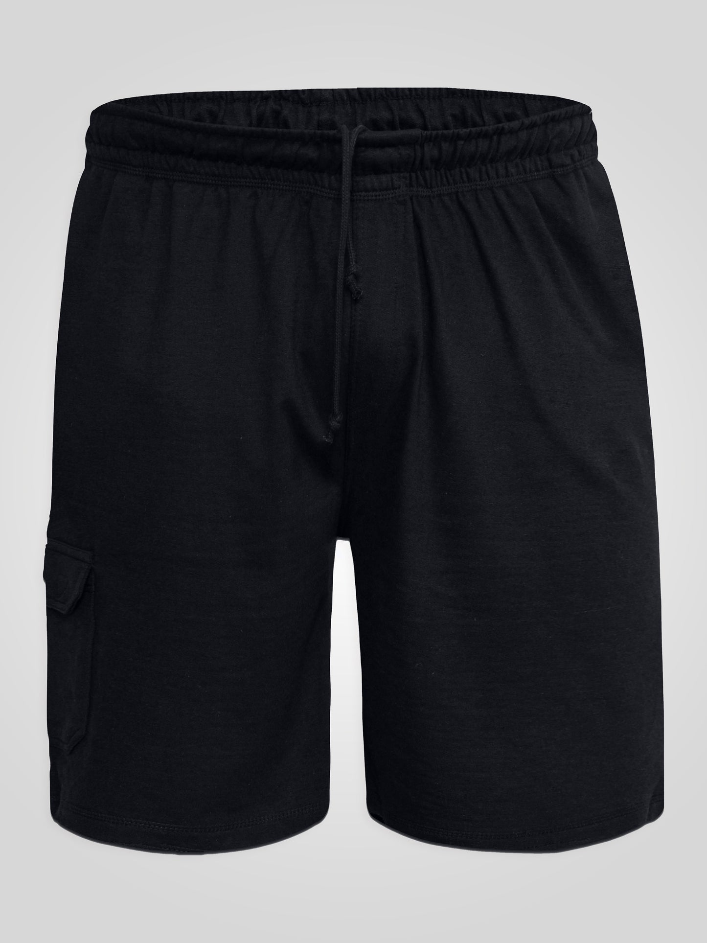 JOHN -D555 Navy Blue Lightweight Fleece Cotton Cargo Shorts with Zipper Pockets
