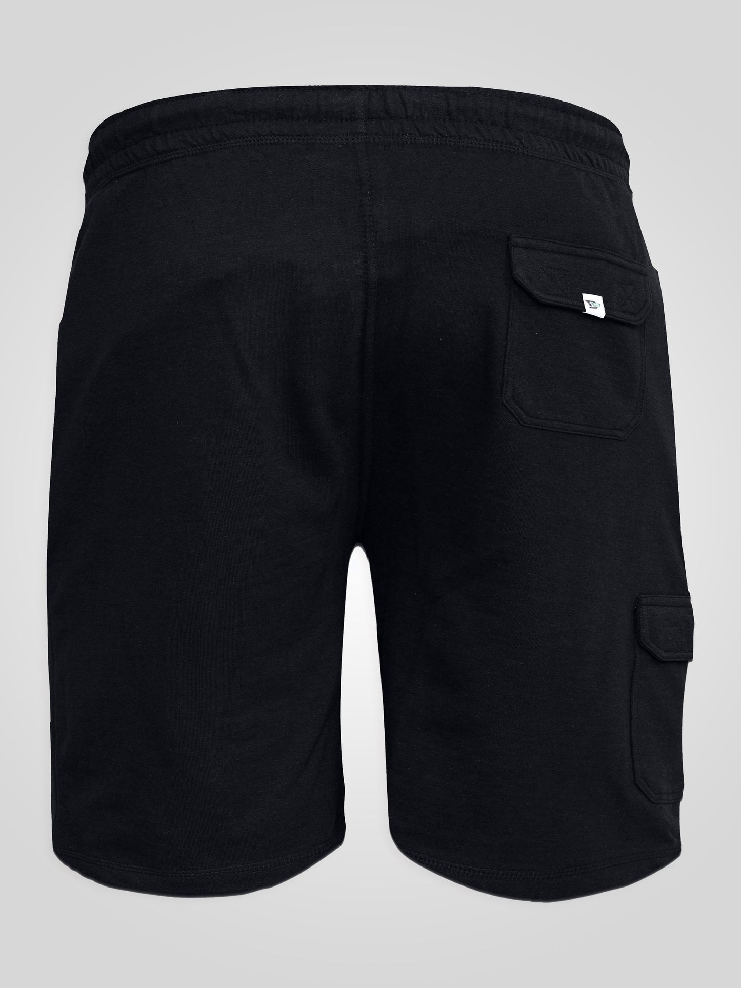 JOHN -D555 Navy Blue Lightweight Fleece Cotton Cargo Shorts with Zipper Pockets