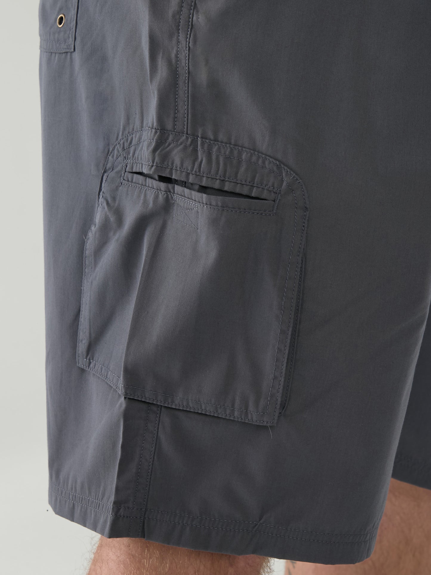 NICK -D555 Dark Grey Cargo Short with Shaped Leg Pockets