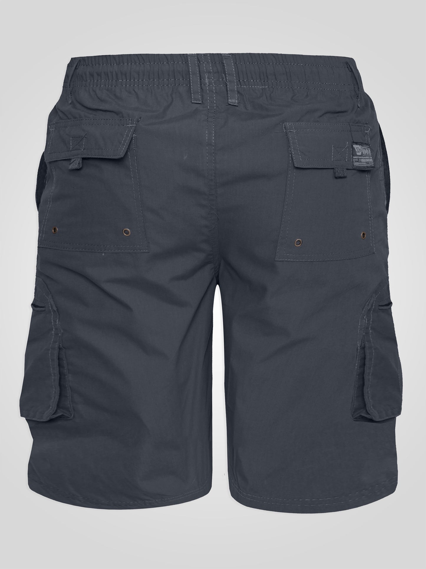 NICK -D555 Dark Grey Cargo Short with Shaped Leg Pockets