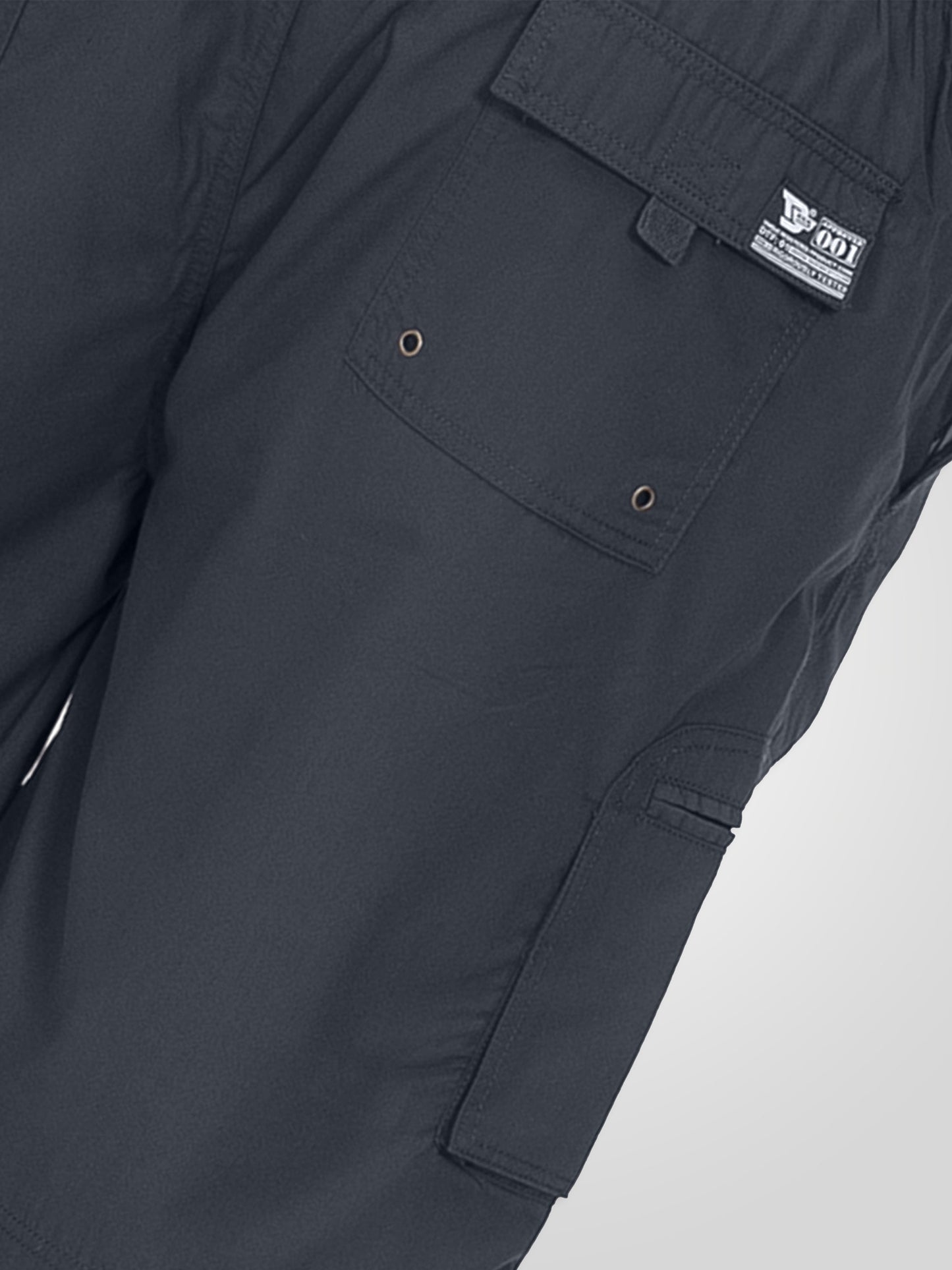 NICK -D555 Dark Grey Cargo Short with Shaped Leg Pockets