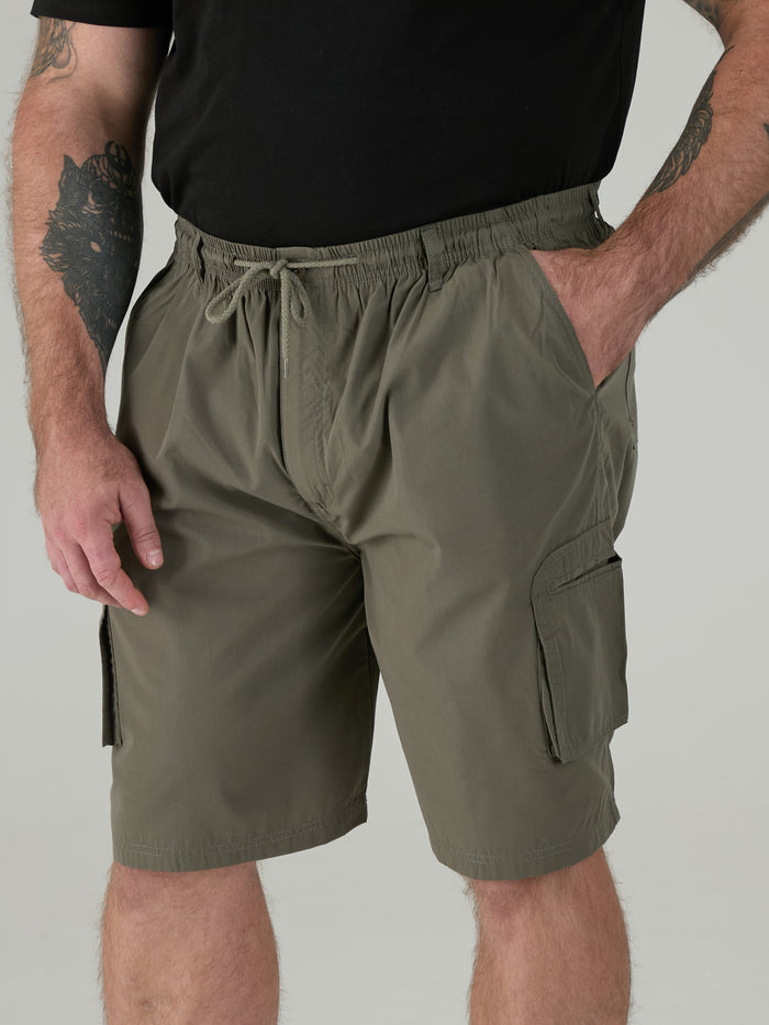 NICK -D555 Khaki Green Cargo Short with Shaped Leg Pockets