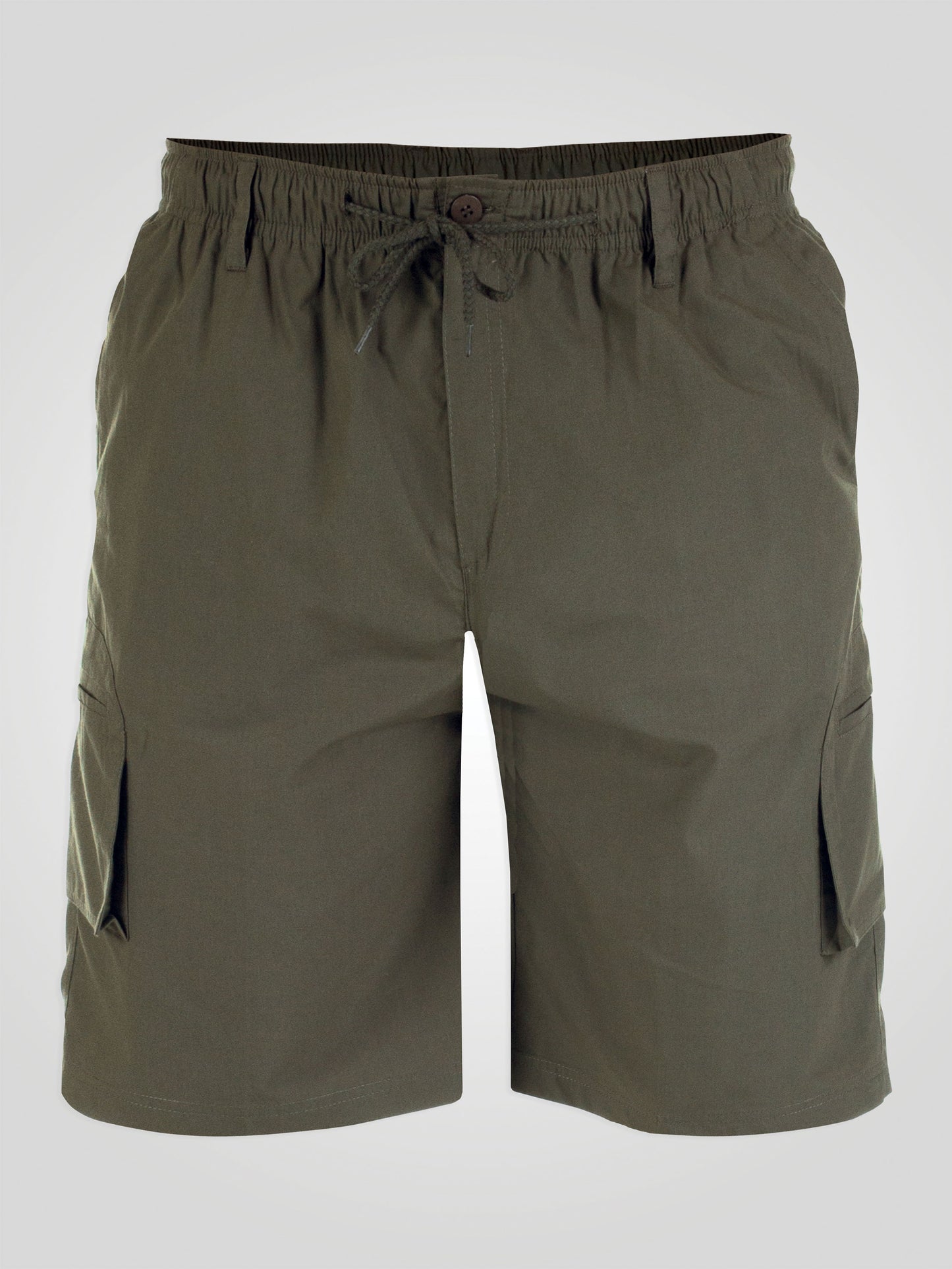 NICK -D555 Khaki Green Cargo Short with Shaped Leg Pockets