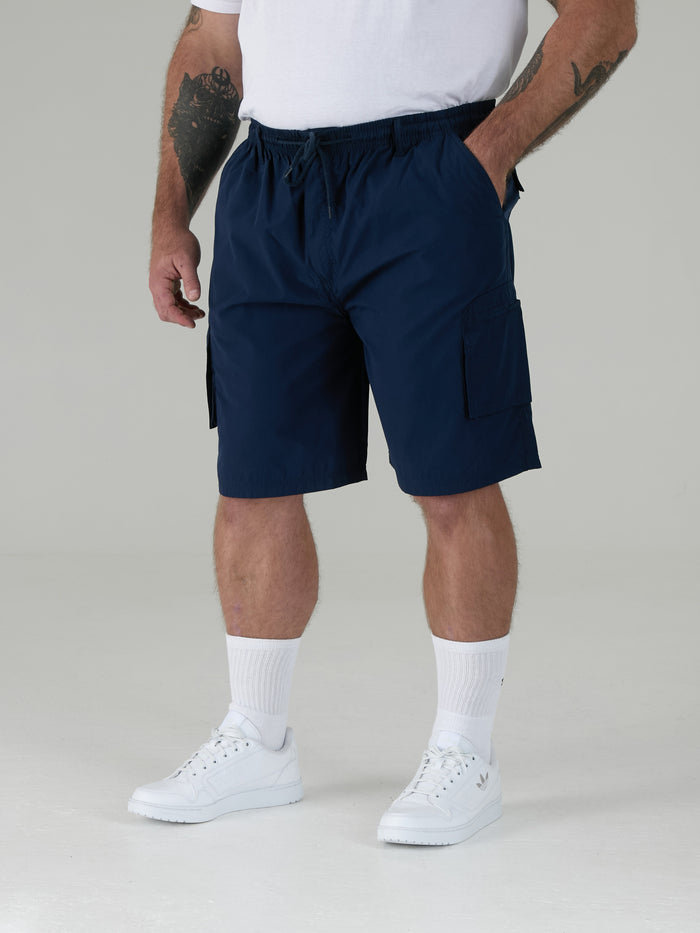NICK -D555 Navy Blue Cargo Short with Shaped Leg Pockets