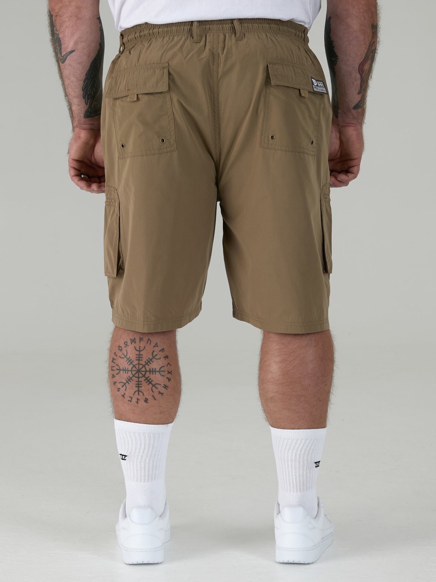 NICK -D555 Sand Cargo Short with Shaped Leg Pockets