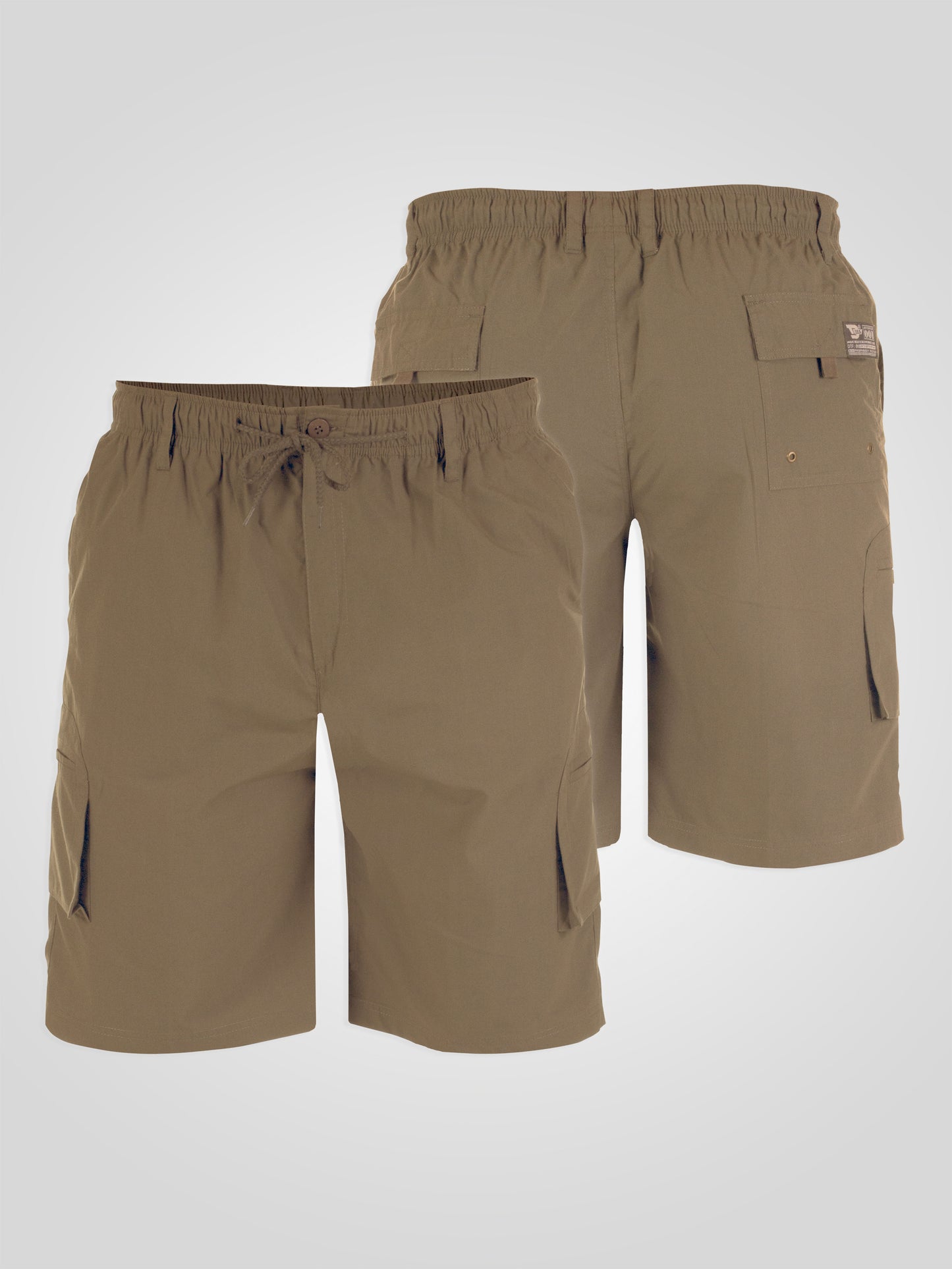 NICK -D555 Sand Cargo Short with Shaped Leg Pockets