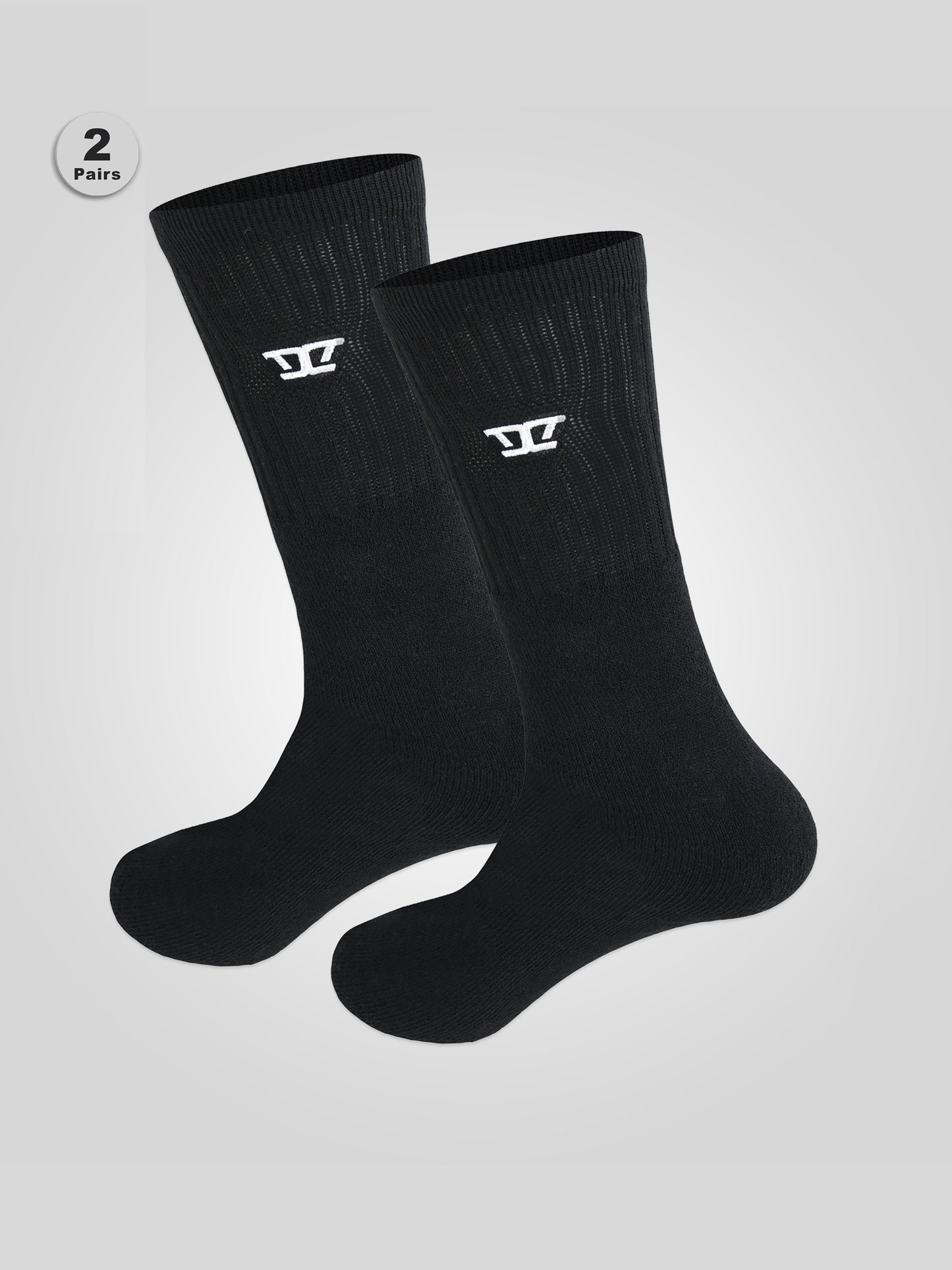 LOGAN -D555 Black Pack Of 2 Socks Sports and Leisure