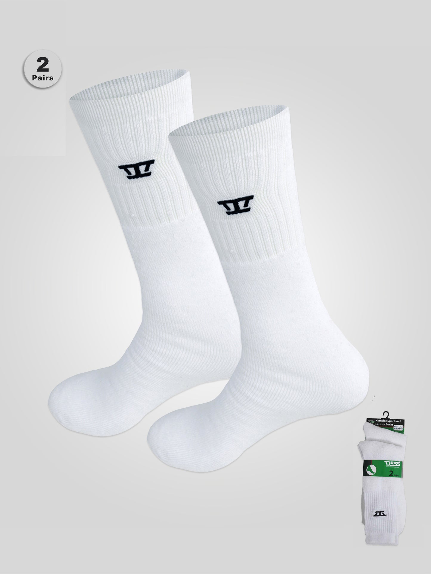 LOGAN -D555 White Pack Of 2 Socks Sports and Leisure