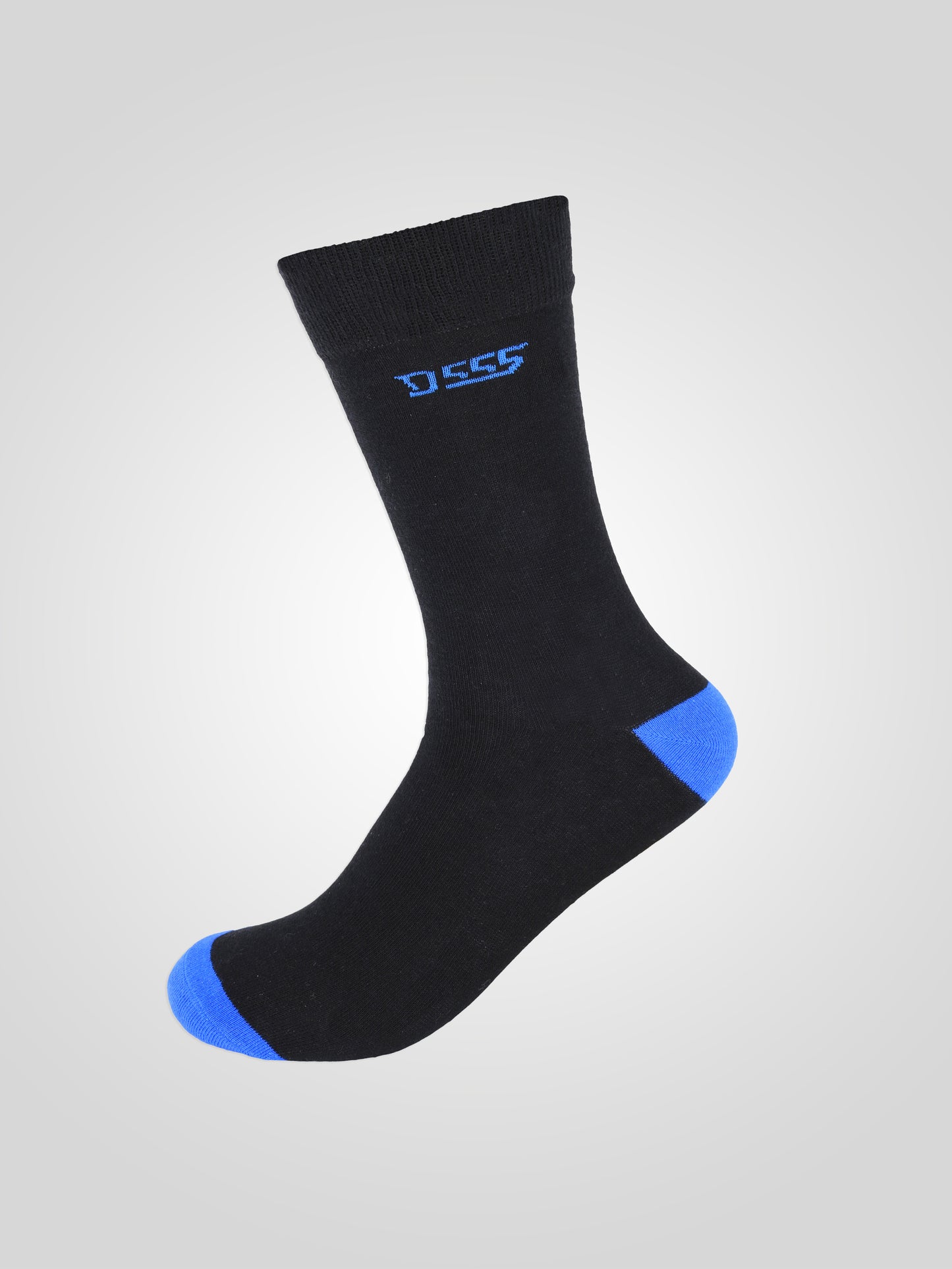 PHOENIX -D555 Black/Blue, Black/Red, Black/Purple Pack Of 3 Cotton Rich Socks
