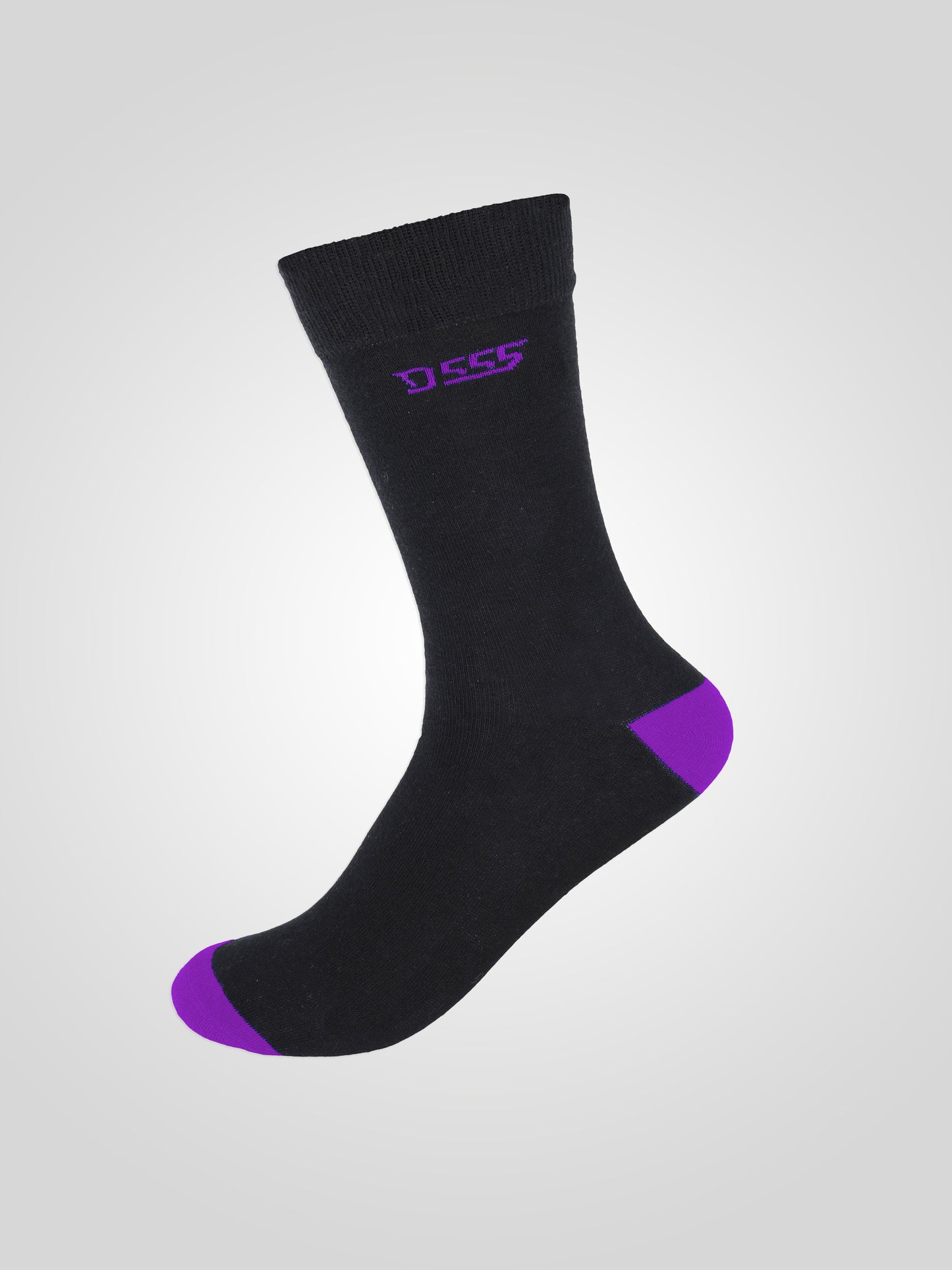 PHOENIX -D555 Black/Blue, Black/Red, Black/Purple Pack Of 3 Cotton Rich Socks