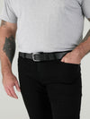 GAVIN-D555 Black Hand Crafted Real Leather Hide Belt 3.7 Cm Width