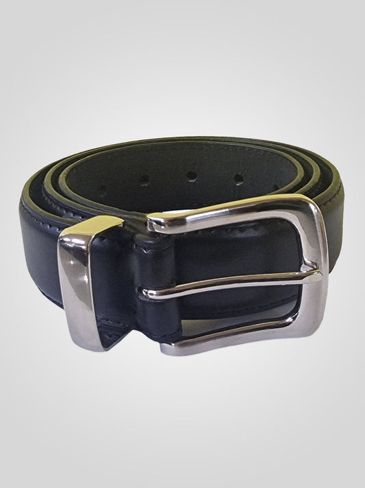 JOESEPH -D555 Black Metal Tip End Belt 3.5Cm Width