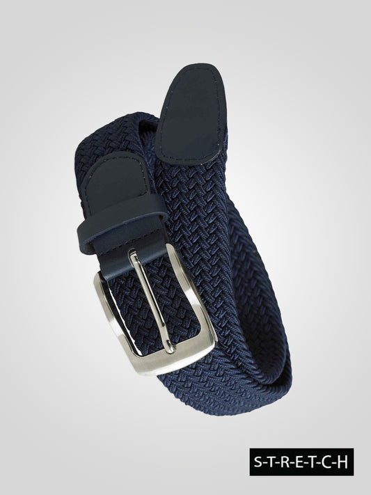 DANI -D555 Navy Blue Stretch Braided Belt