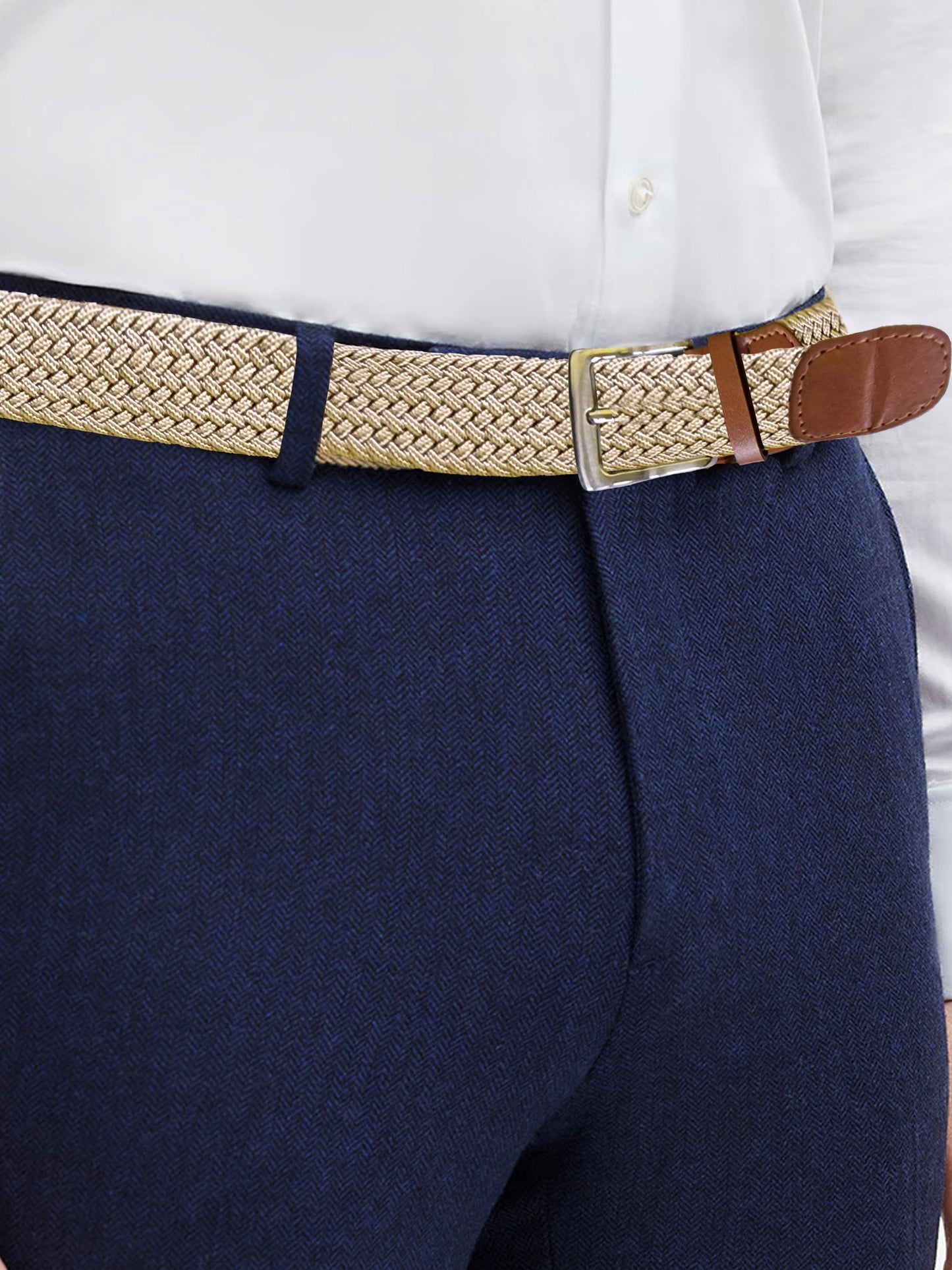FRANK -D555 Stone Stretch Braided Belt