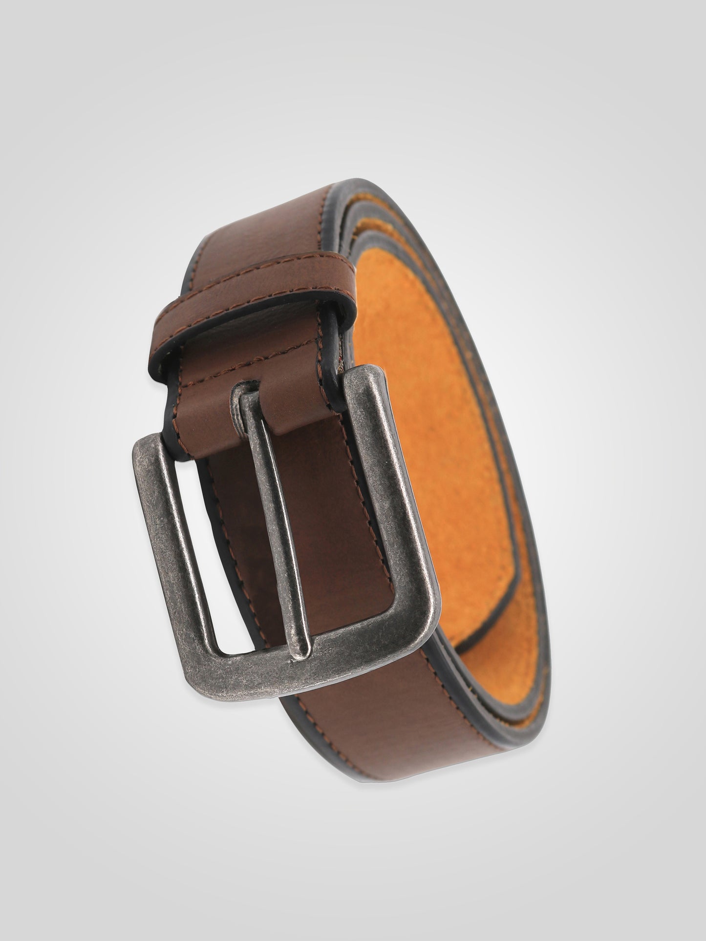 AVANT -D555 Brown Burnished Edge Belt 3.50 Cm Width