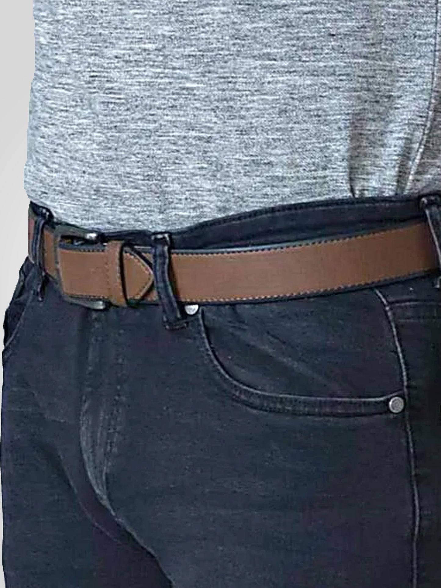 AVANT -D555 Brown Burnished Edge Belt 3.50 Cm Width