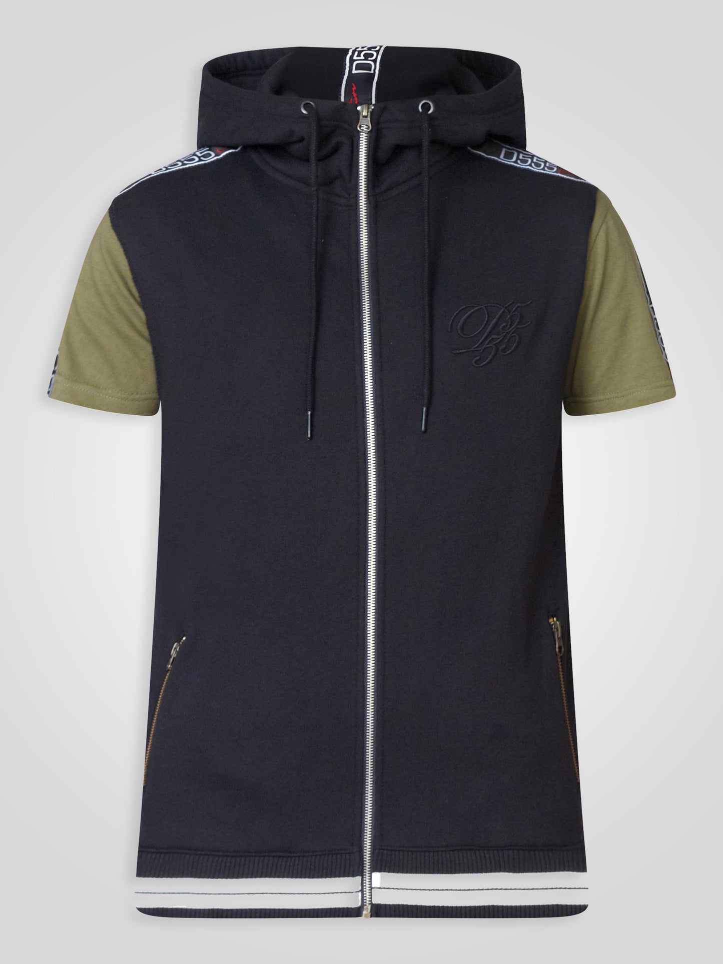 CHEMUNG 1-D555 Black Couture Sleeveless Hoody with Taping Detail