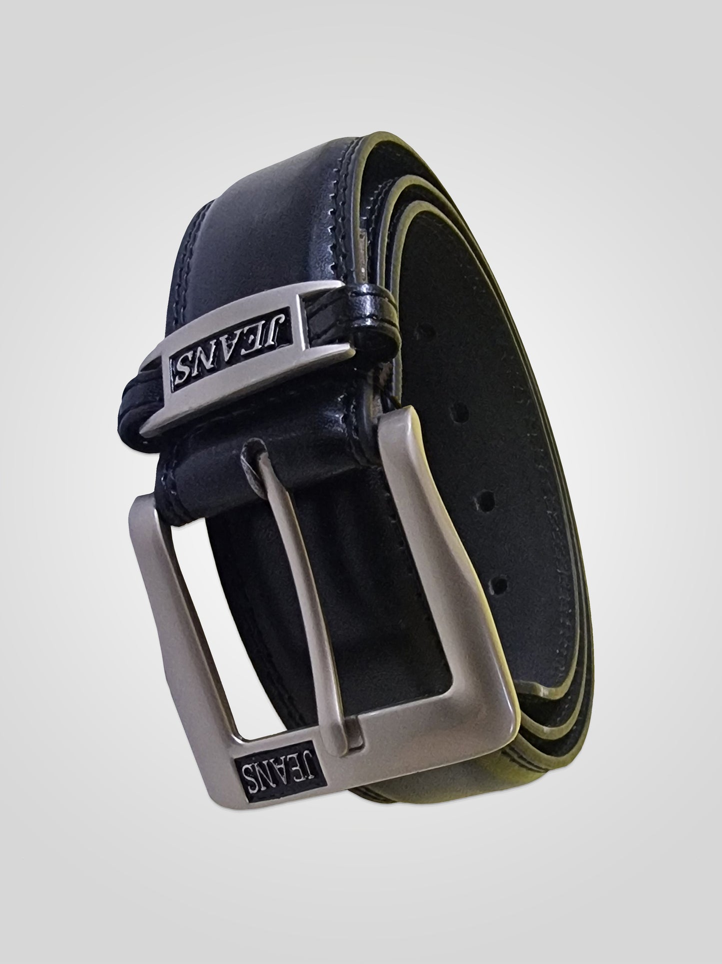 KENNY -D555 Black Jeans Logo Belt 3.8Cm Width