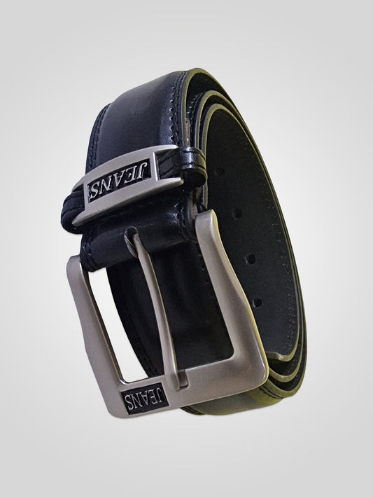 KENNY -D555 Black Jeans Logo Belt 3.8Cm Width