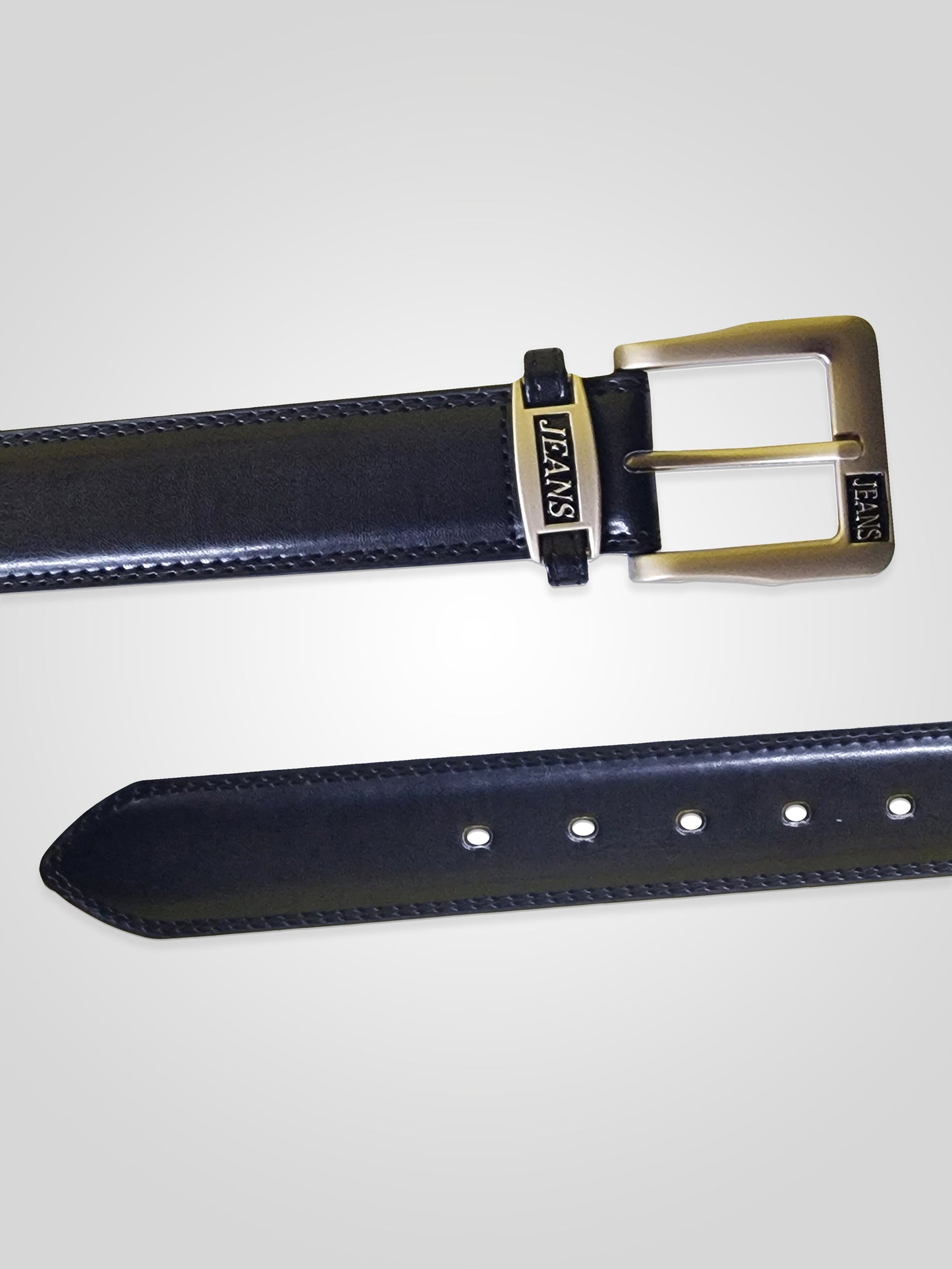 KENNY -D555 Black Jeans Logo Belt 3.8Cm Width