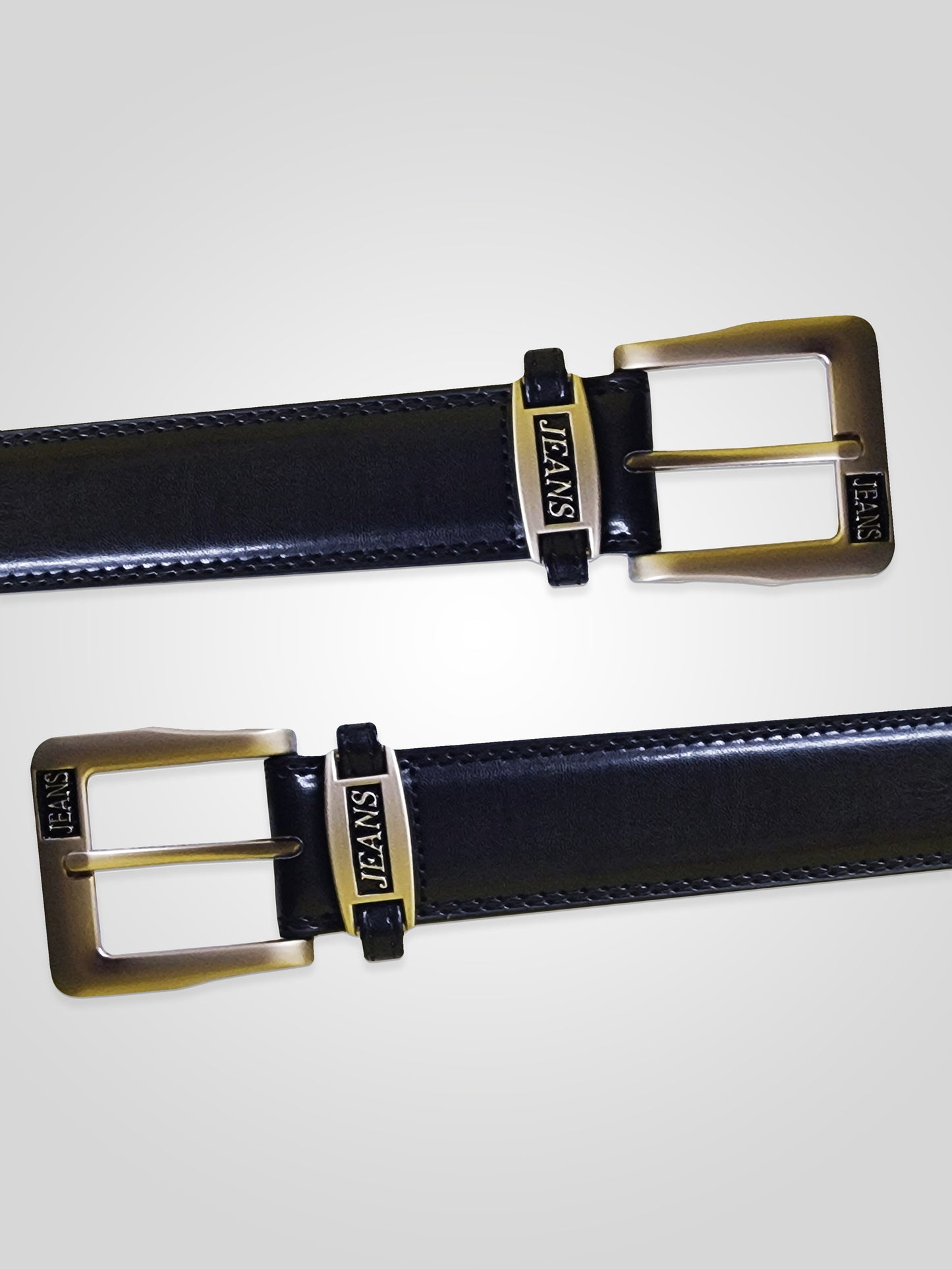 KENNY -D555 Black Jeans Logo Belt 3.8Cm Width