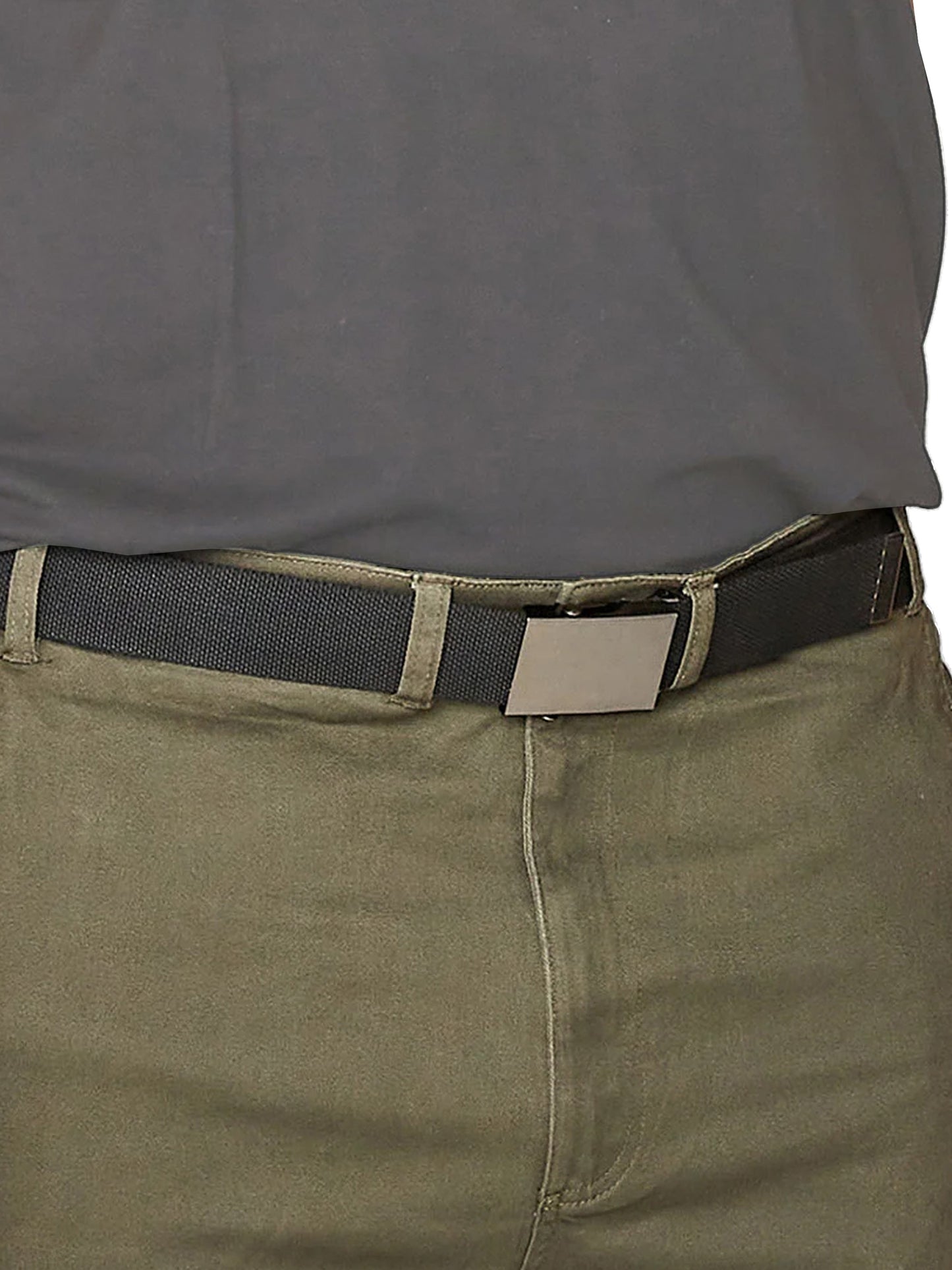 EDWARD -D555 Black 4.0 Cm Plain Webbing Belt