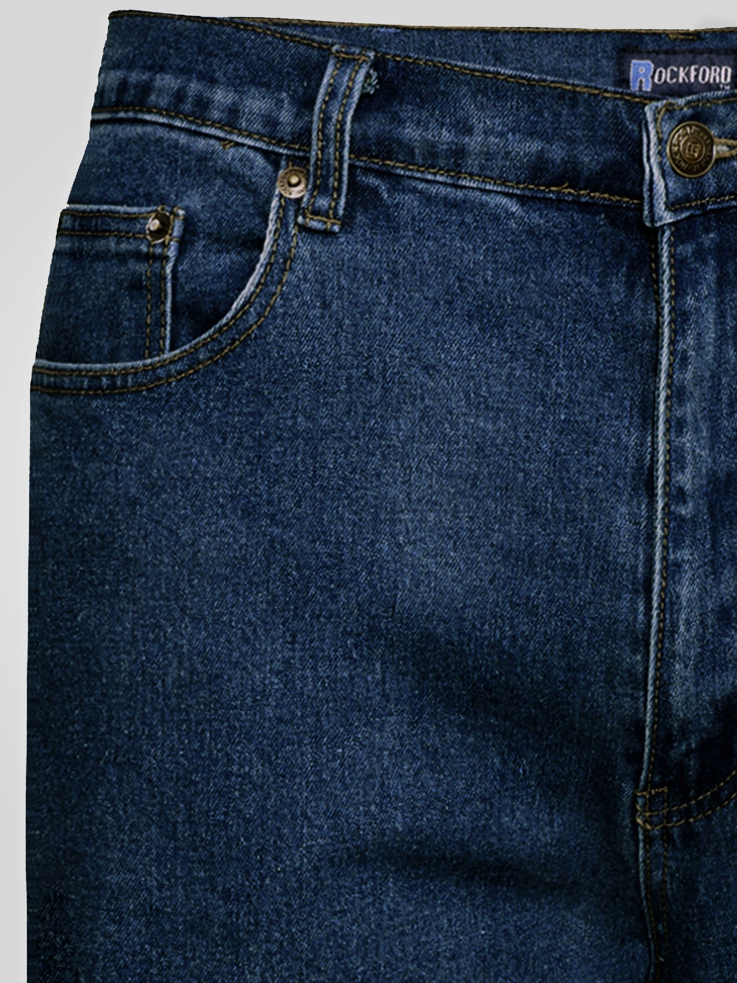 CARLOS -ROCKFORD Blue Stonewash Classic Comfort Fit Stretch Jeans