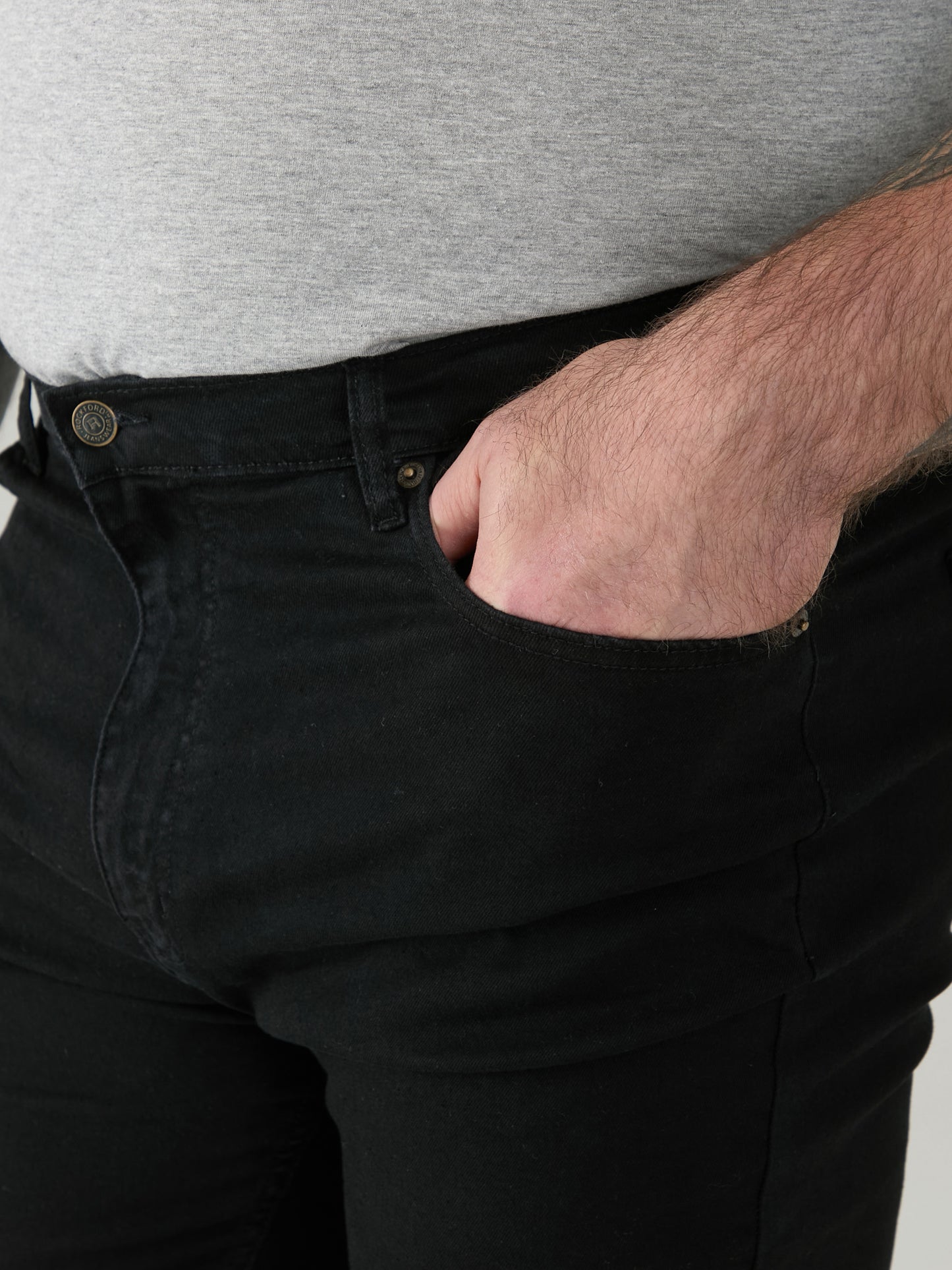 CARLOS -ROCKFORD Black Classic Comfort Fit Stretch Jeans