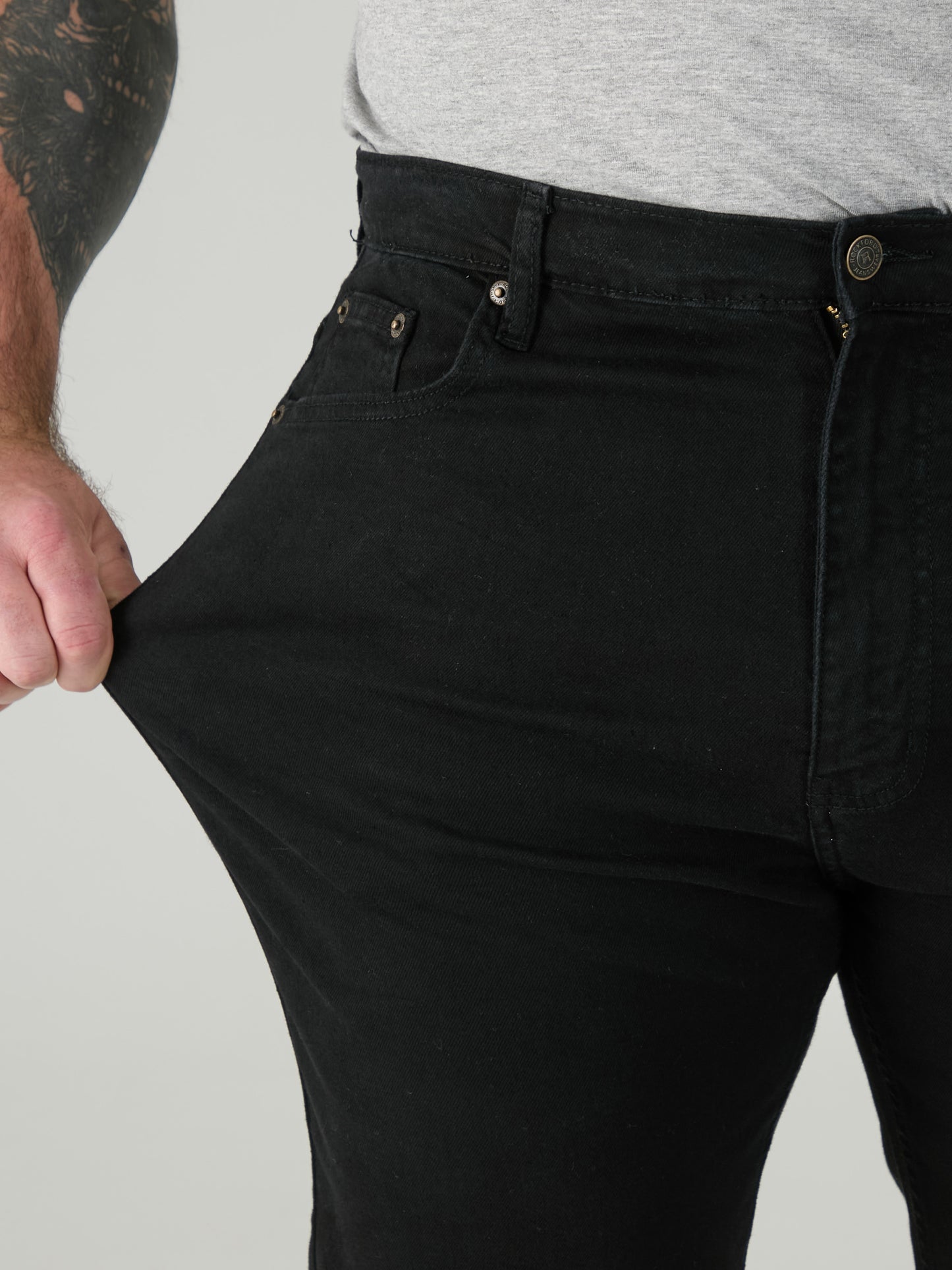 CARLOS -ROCKFORD Black Classic Comfort Fit Stretch Jeans